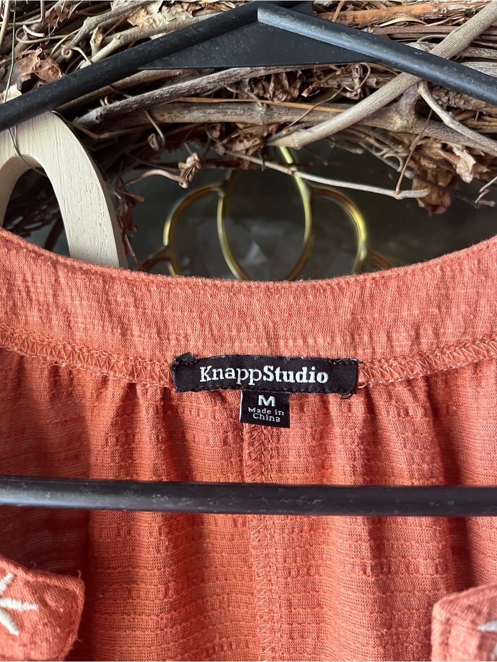 Studio Saltz Embroidered Rust Peasant Tunic - Picture 2 of 7
